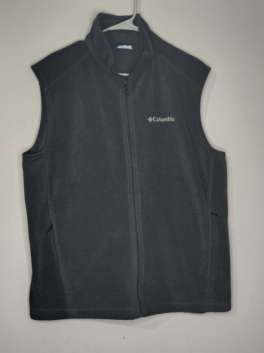 Columbia Mens Full Zip Fleece Vest Sleeveless Jacket Layering Black Large